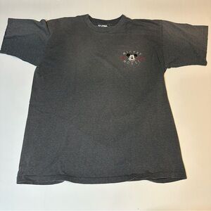Vtg 90s Mickey & Co Shirt Micro Stripe Embroidered T Shirt